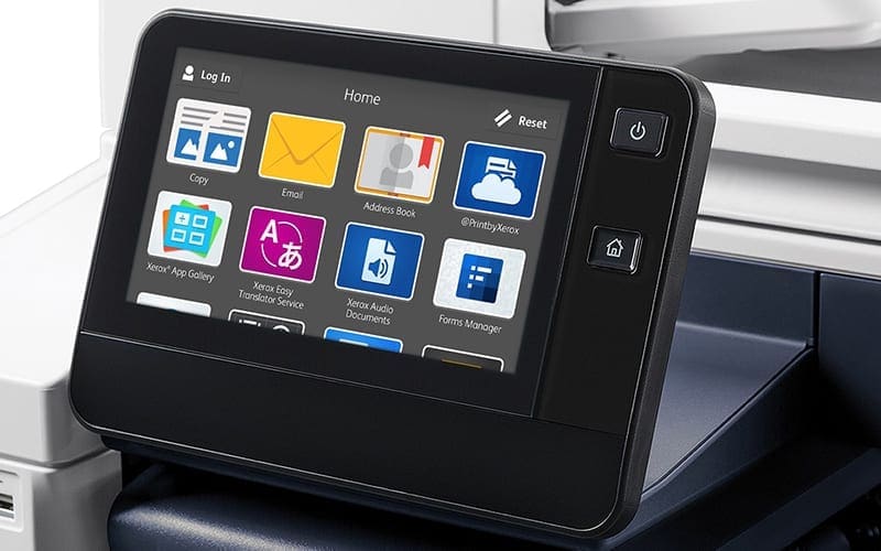 Panneau tactile imprimante multifonctions Xerox avec ses apps